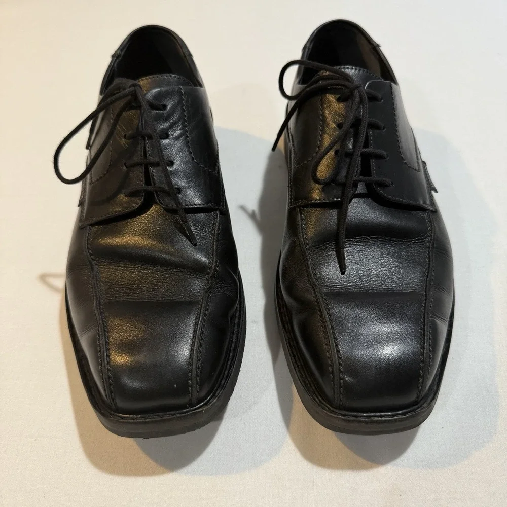 Mephisto Goodyear Welt Leather Derby Shoes Black Men's US 8.5